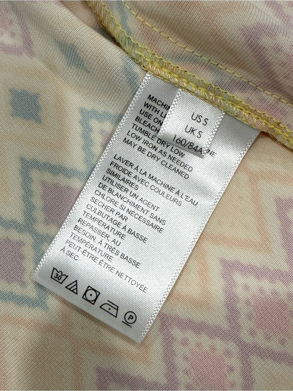 Urban Outfitters Yellow Geometric Midi Dress Front Slit Size Small Womens - Picture 7 of 8
